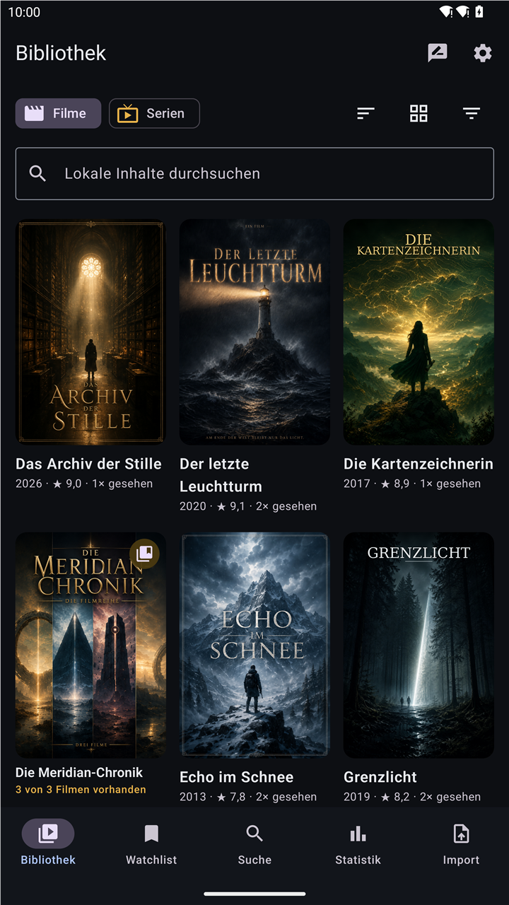 Filmarchiv-Bibliothek mit großem Posterraster